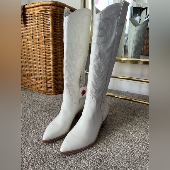 Dolce Vita Solei Western Boots in White Leather Size 10 NEW WITH TAGS - Picture 12 of 15